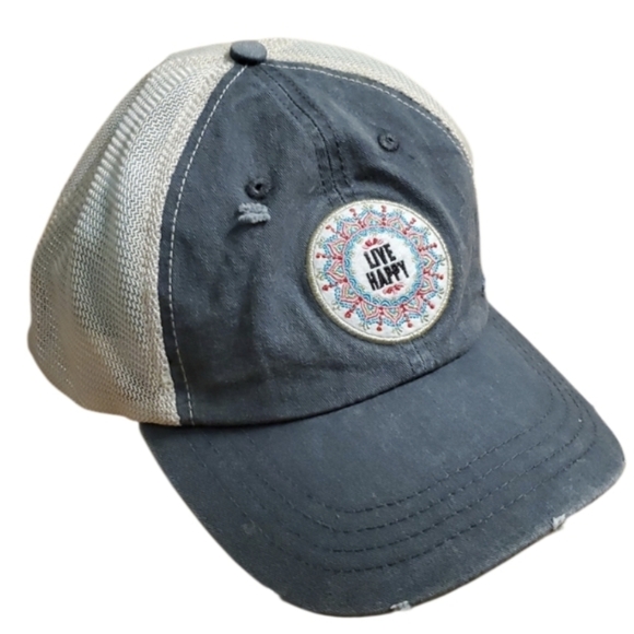 NATURAL LIFE Accessories - NATURAL LIFE 'Live Happy' Embroidered Mandala Trucker Hat - Multicolor